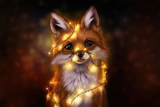 Cute Fox Wild Animals Oil Painting Design Poster Wall Art Print Home Wall Decor - xonomax