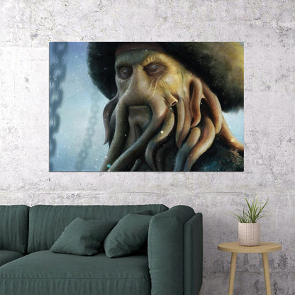 Pirates Of The Caribbean Movie Davy Jones Character Action Poster Wall Art Print Home Wall Decor - xonomax