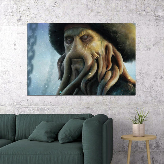 Pirates Of The Caribbean Movie Davy Jones Character Action Poster Wall Art Print Home Wall Decor - xonomax