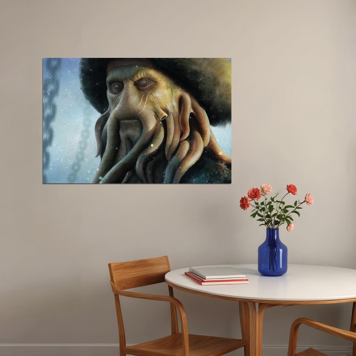 Pirates Of The Caribbean Movie Davy Jones Character Action Poster Wall Art Print Home Wall Decor - xonomax