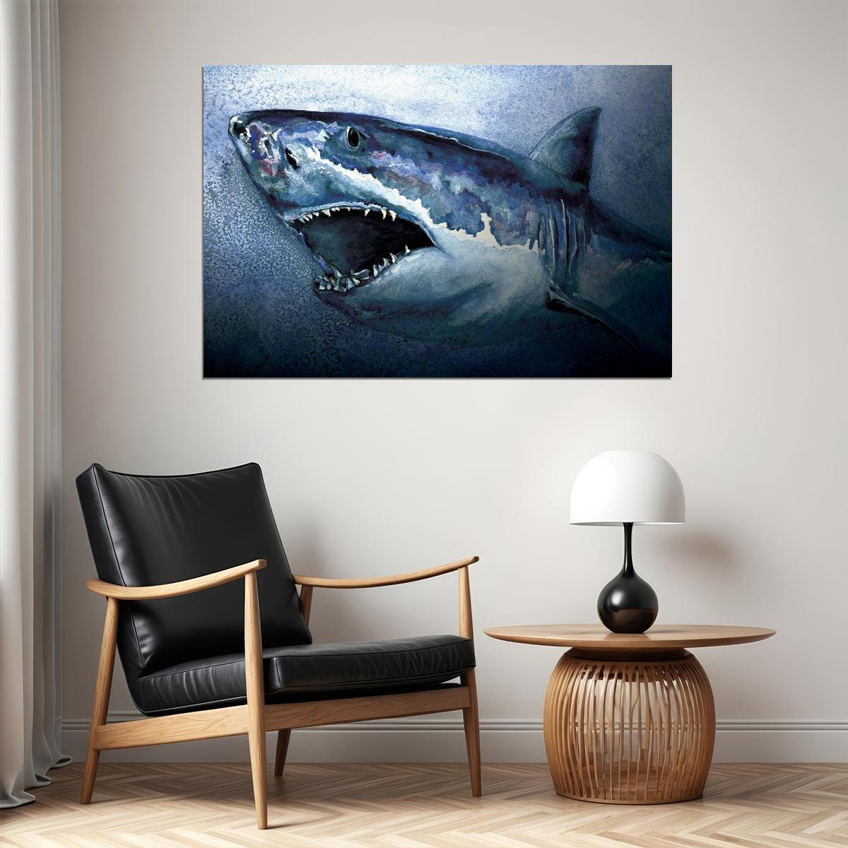 Shark Artistic Drawings Picture Chart Animals Art Poster Wall Art Print Home Wall Decor - xonomax