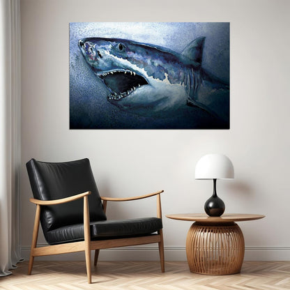 Shark Artistic Drawings Picture Chart Animals Art Poster Wall Art Print Home Wall Decor - xonomax