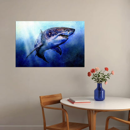 Shark Artistic Drawings Picture Chart Animals Poster Wall Art Print Home Wall Decor - xonomax