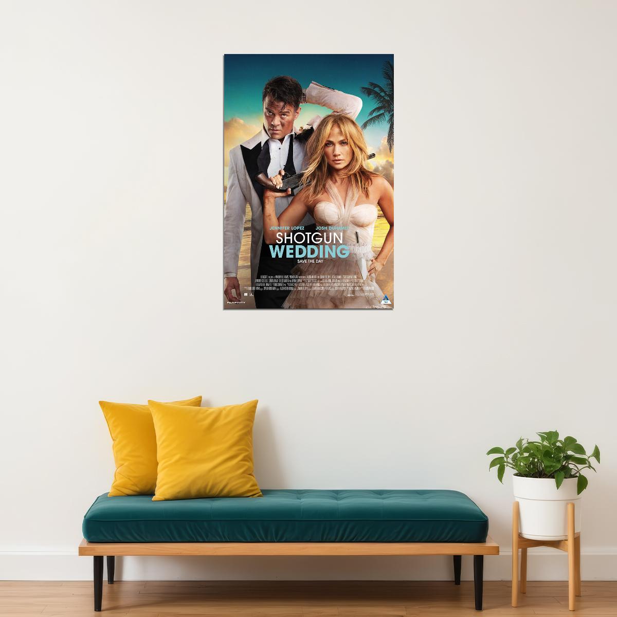 Shotgun Wedding Romance Adventure Cinema Movie Poster Wall Art Print Home Wall Decor - xonomax