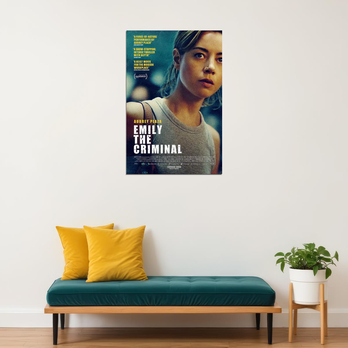 Emily The Criminal Movie Crime Drama Thriller Poster Wall Art Print Home Wall Decor - xonomax
