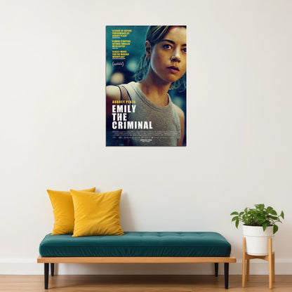 Emily The Criminal Movie Crime Drama Thriller Poster Wall Art Print Home Wall Decor - xonomax