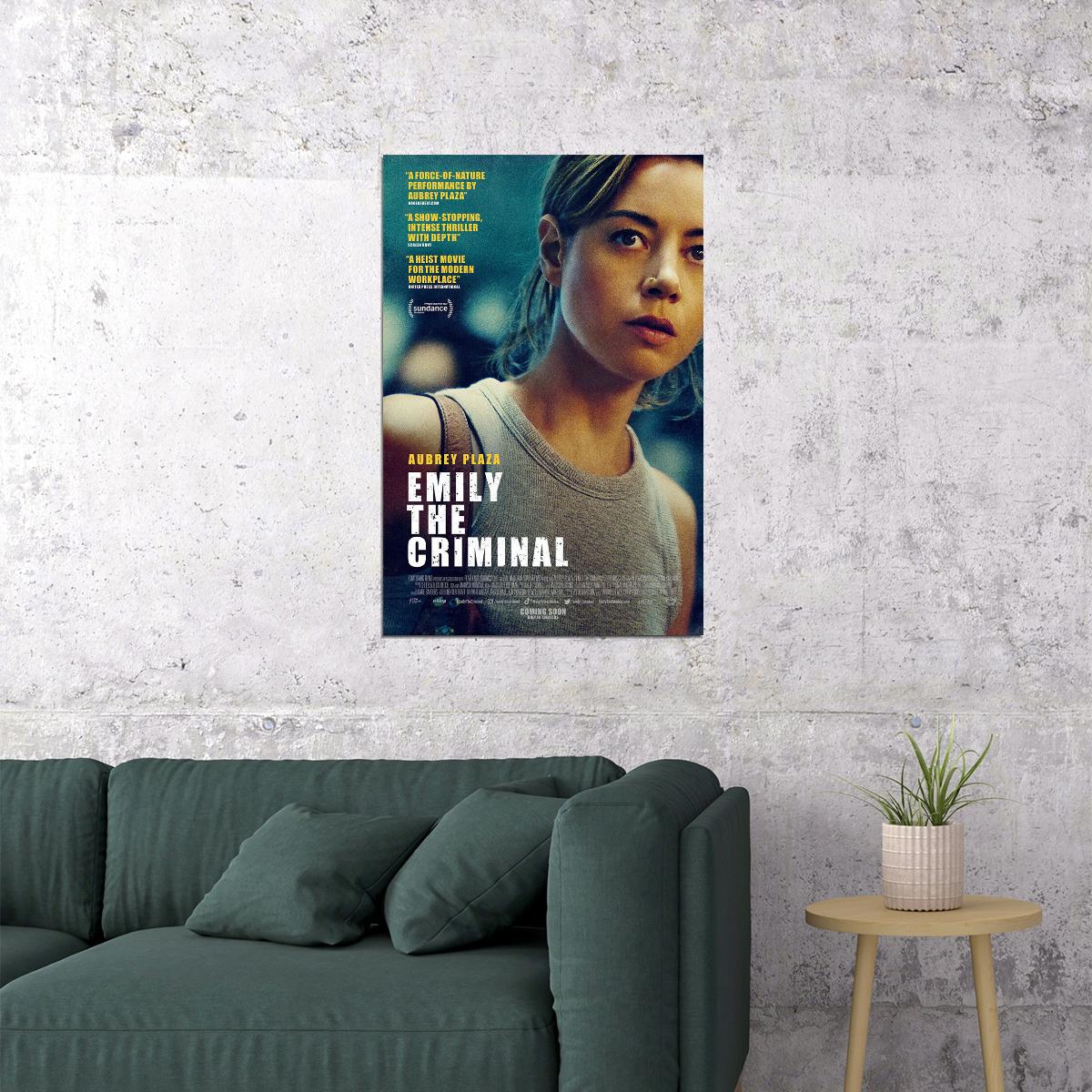 Emily The Criminal Movie Crime Drama Thriller Poster Wall Art Print Home Wall Decor - xonomax