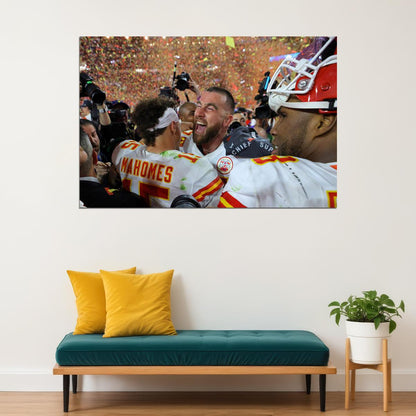 Patrick Mahomes Travis Kelce Kansas City Chiefs Footballer Poster Wall Art Print Home Wall Decor - xonomax