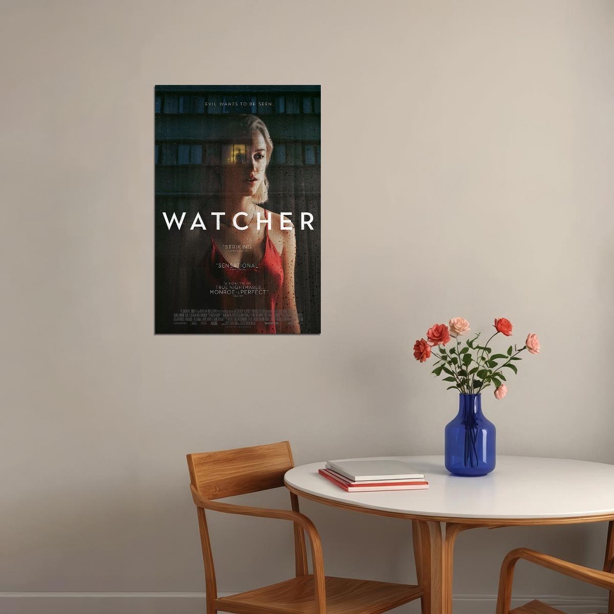 Watcher Psychological Thriller Horror Movie Okuno Monroe 2022 Poster Wall Art Print Home Wall Decor - xonomax