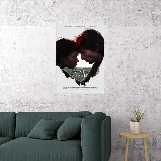 Bones And All Romantic Horror Guadagnino Chalamet Russell 2022 Poster Wall Art Print Home Wall Decor - xonomax