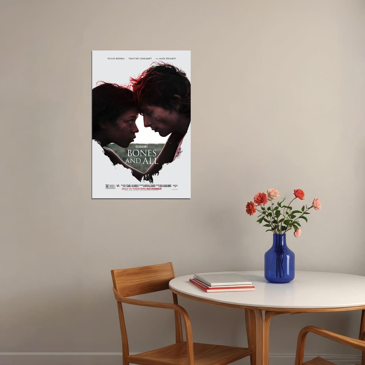 Bones And All Romantic Horror Guadagnino Chalamet Russell 2022 Poster Wall Art Print Home Wall Decor - xonomax