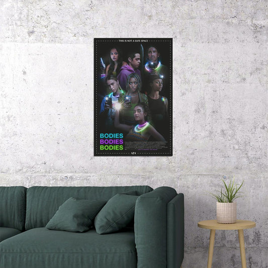 Bodies Bodies Bodies Black Comedy Horror Movie Reijin 2022 Poster Wall Art Print Home Wall Decor - xonomax