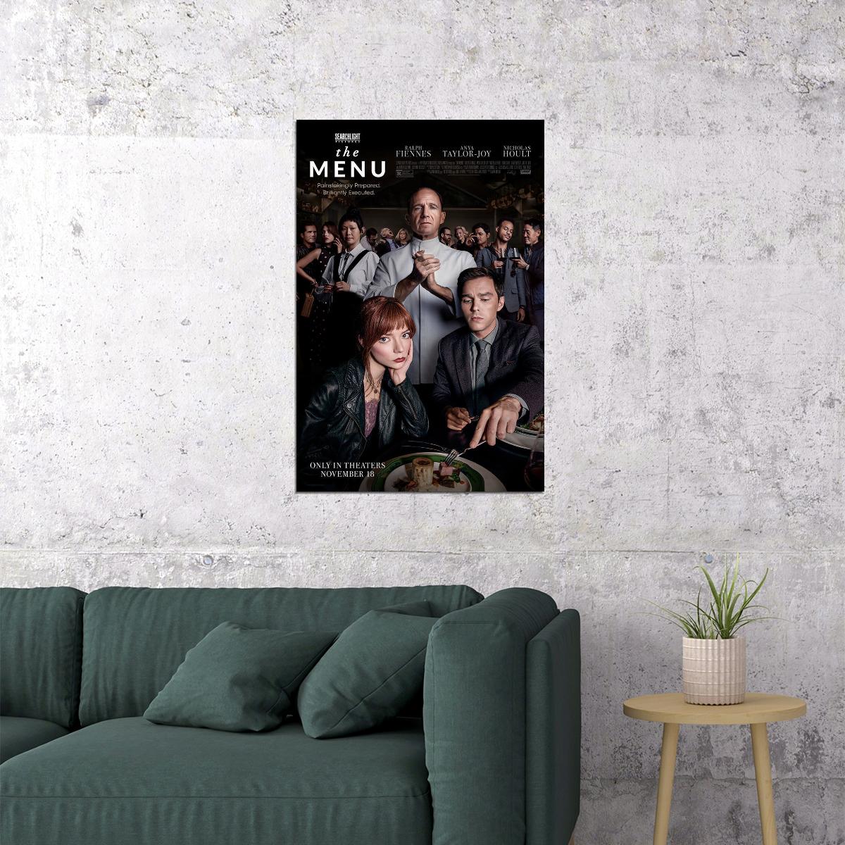 The Menu Horror Dark Comedy Movie Taylor-joy Fiennes 2022 Poster Wall Art Print Home Wall Decor - xonomax