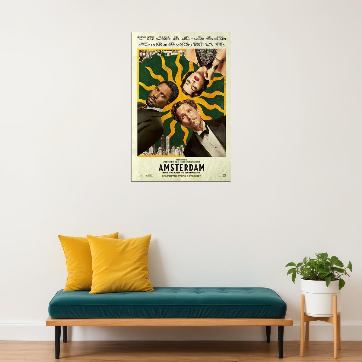 Amsterdam Comedy Thriller Movie Robbie Bale Swift Malek 20 Poster Wall Art Print Home Wall Decor - xonomax