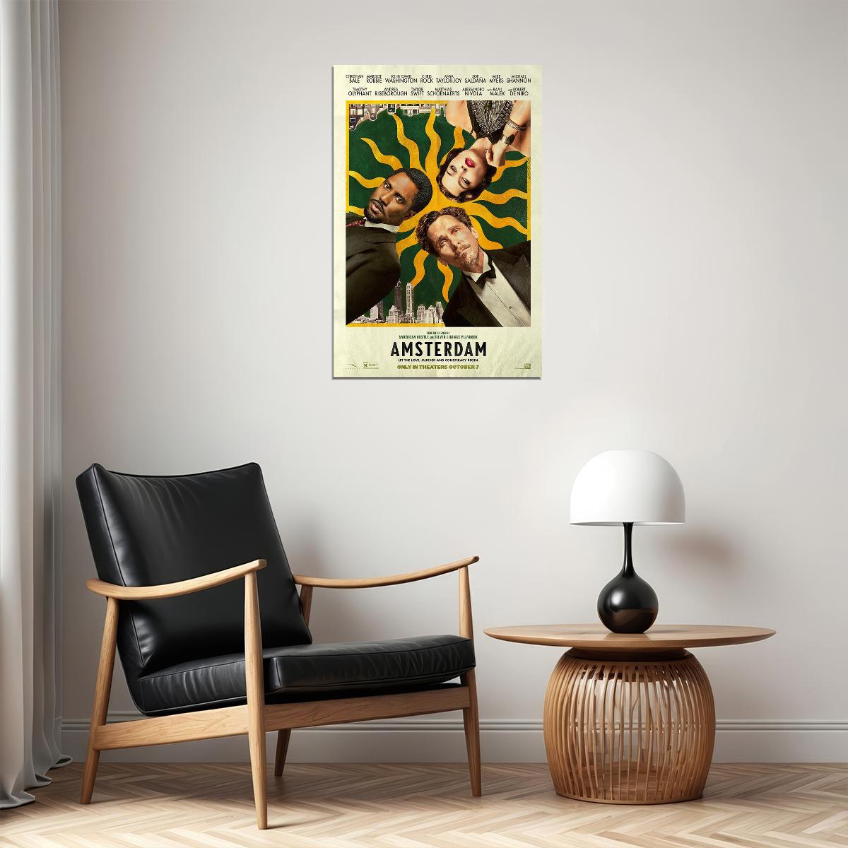 Amsterdam Comedy Thriller Movie Robbie Bale Swift Malek 20 Poster Wall Art Print Home Wall Decor - xonomax
