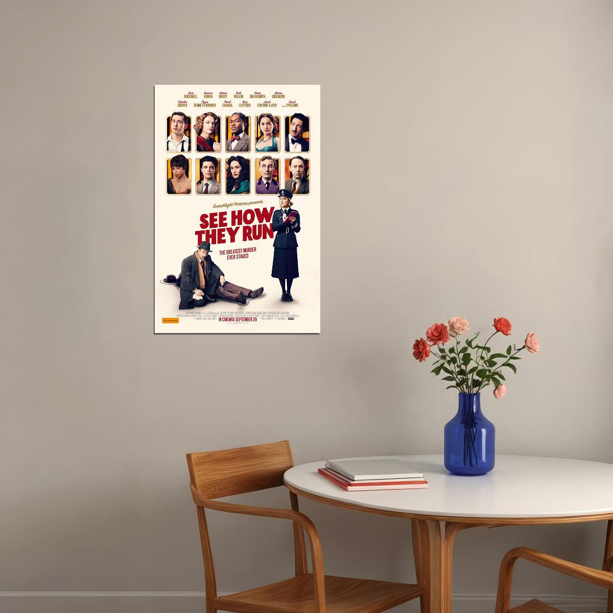 See How They Run Mystery Thriller Comedy Movie George 2022 Poster Wall Art Print Home Wall Decor