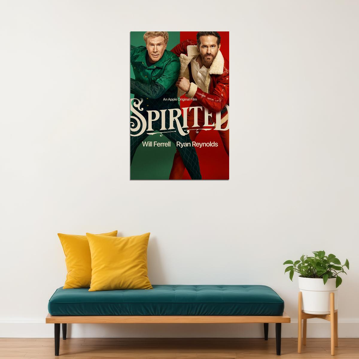 Spirited American Christmas Musical Comedy Movie Ferrell 2022 Poster Wall Art Print Home Wall Decor - xonomax