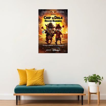 Chip 'n Dale Rescue Rangers Live Action Animated Adventure 2022 Poster Wall Art Print Home Wall Decor - xonomax