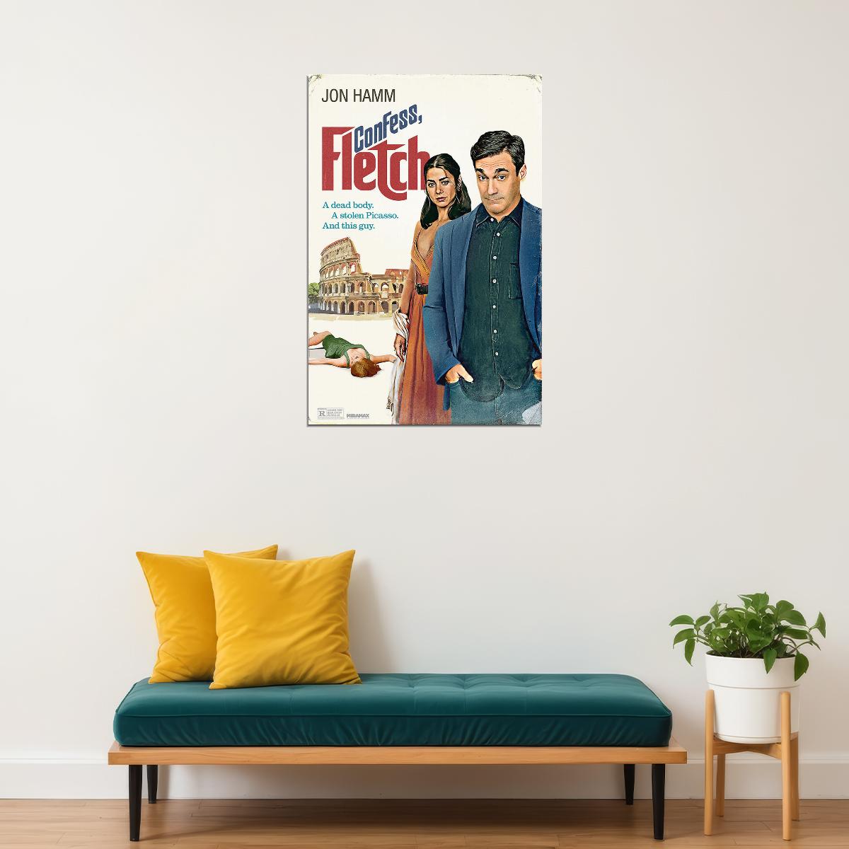 Confess Fletch American Crime Comedy Movie Mottola Hamm 2022 Poster Wall Art Print Home Wall Decor - xonomax
