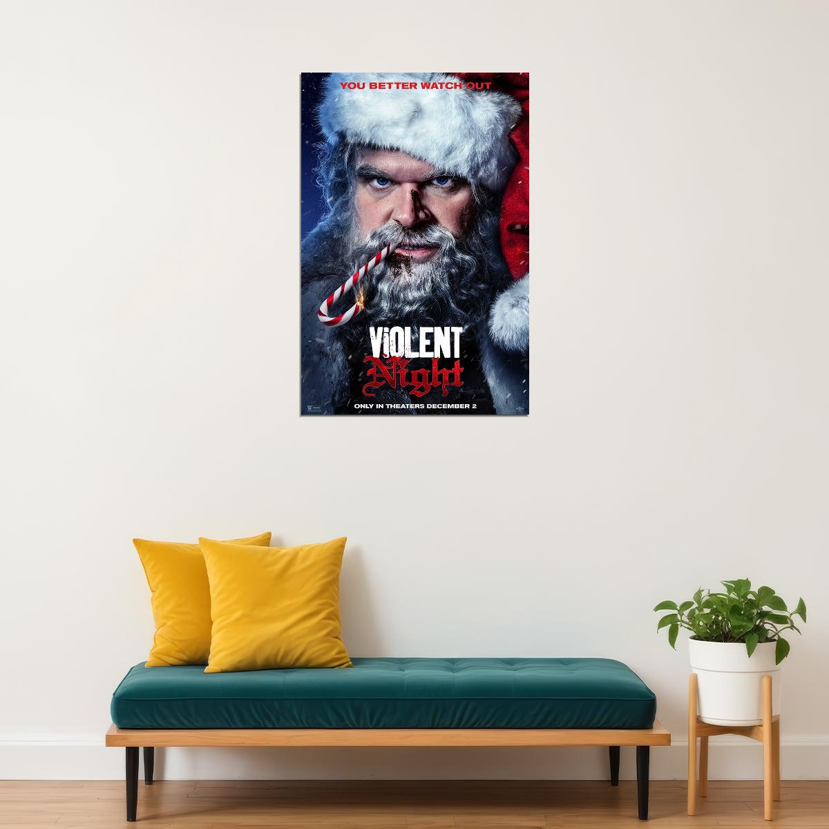 Violent Night Action Crime Cinema Movie Poster Wall Art Print Home Wall Decor - xonomax