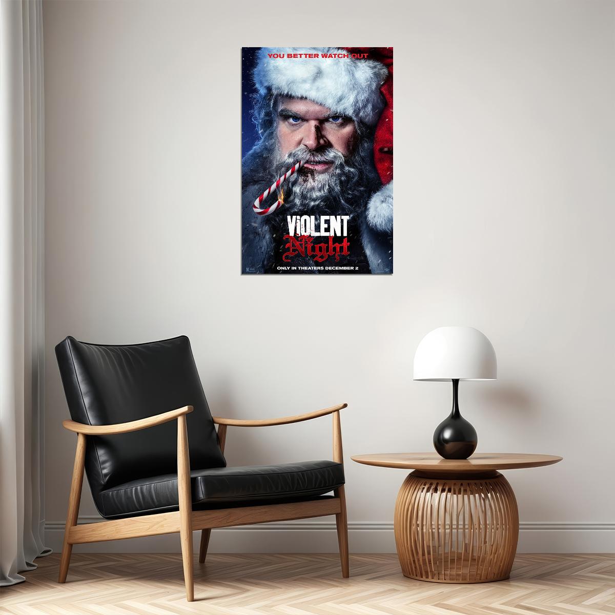 Violent Night Action Crime Cinema Movie Poster Wall Art Print Home Wall Decor - xonomax