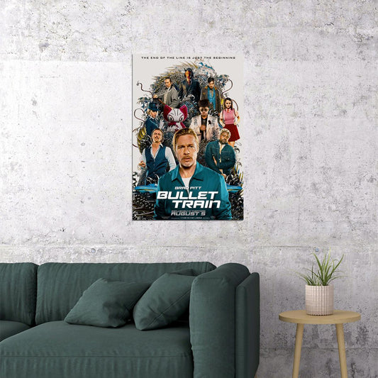 Bullet Train Action Comedy Cinema Movie Poster Wall Art Print Home Wall Decor - xonomax