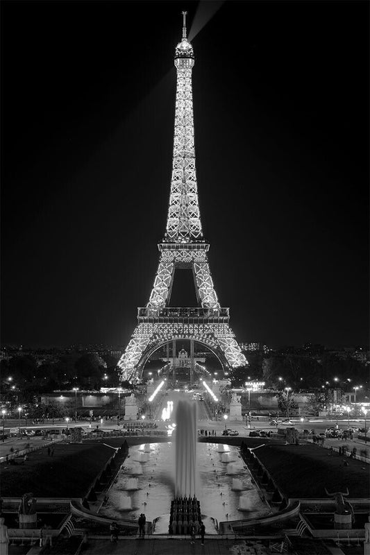 Eiffel Night France Paris Romance Vintage Poster Wall Art Print Home Wall Decor - xonomax