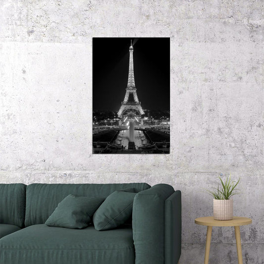 Eiffel Night France Paris Romance Vintage Poster Wall Art Print Home Wall Decor - xonomax