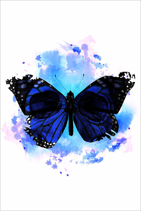 Skull Butterflies Flowered Skull Watercolor Poster Wall Art Print Home Wall Decor - xonomax