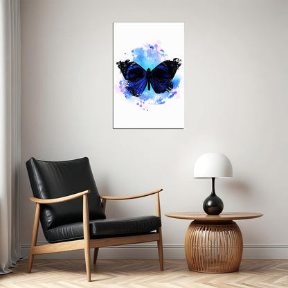 Skull Butterflies Flowered Skull Watercolor Poster Wall Art Print Home Wall Decor - xonomax