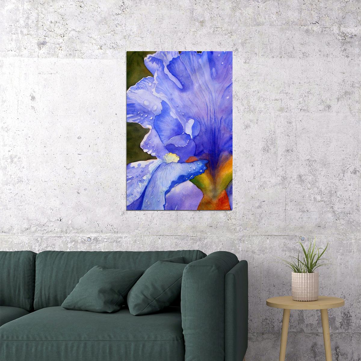 Iris Flower Oil Paint Purple Colorful Plants Poster Wall Art Print Home Wall Decor - xonomax