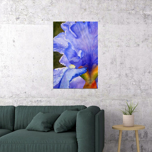 Iris Flower Oil Paint Purple Colorful Plants Poster Wall Art Print Home Wall Decor - xonomax