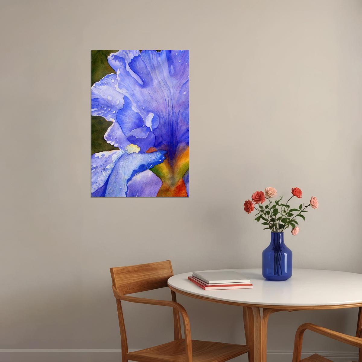 Iris Flower Oil Paint Purple Colorful Plants Poster Wall Art Print Home Wall Decor - xonomax