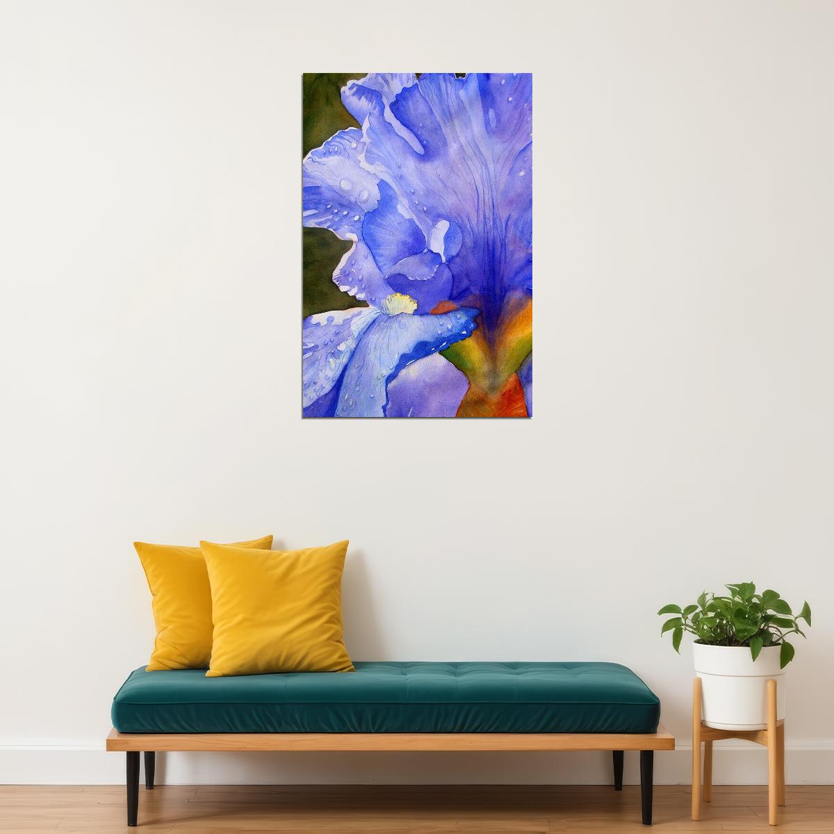 Iris Flower Oil Paint Purple Colorful Plants Poster Wall Art Print Home Wall Decor - xonomax