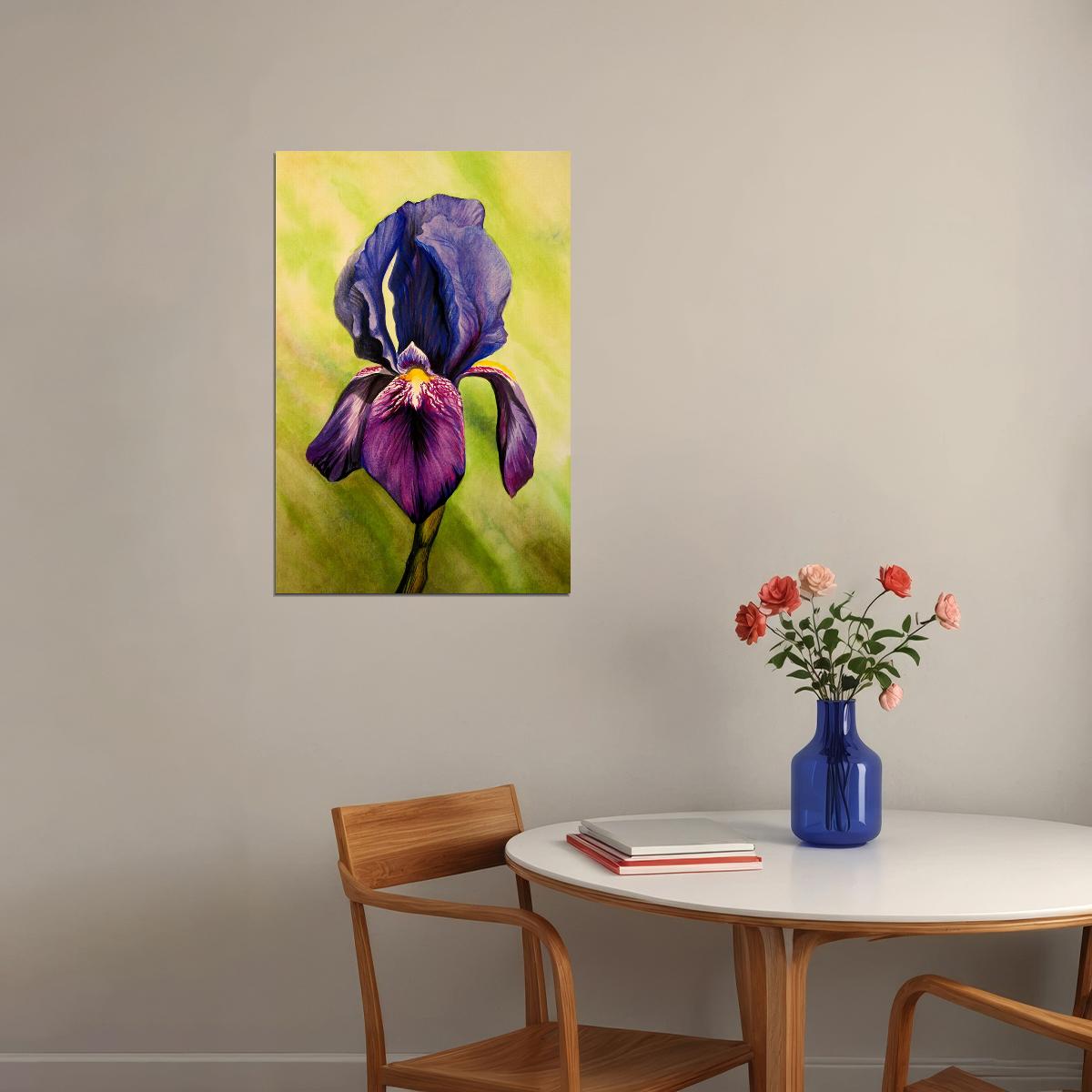 Iris Colorful Plants Flower Purple Poster Wall Art Print Home Wall Decor - xonomax