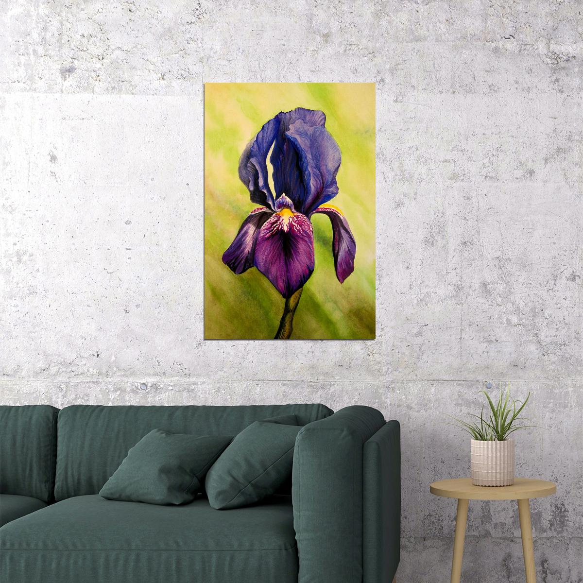 Iris Colorful Plants Flower Purple Poster Wall Art Print Home Wall Decor - xonomax