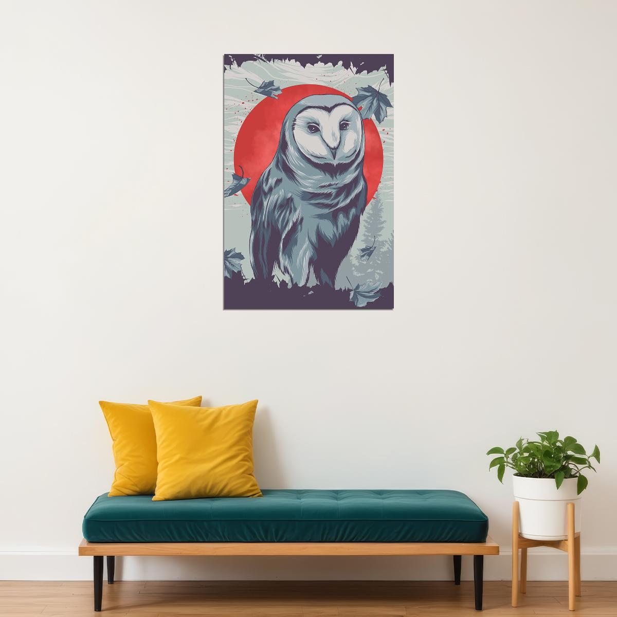Canadian Geese Autumn Birds Drawing Owl Illustration Poster Wall Art Print Home Wall Decor - xonomax