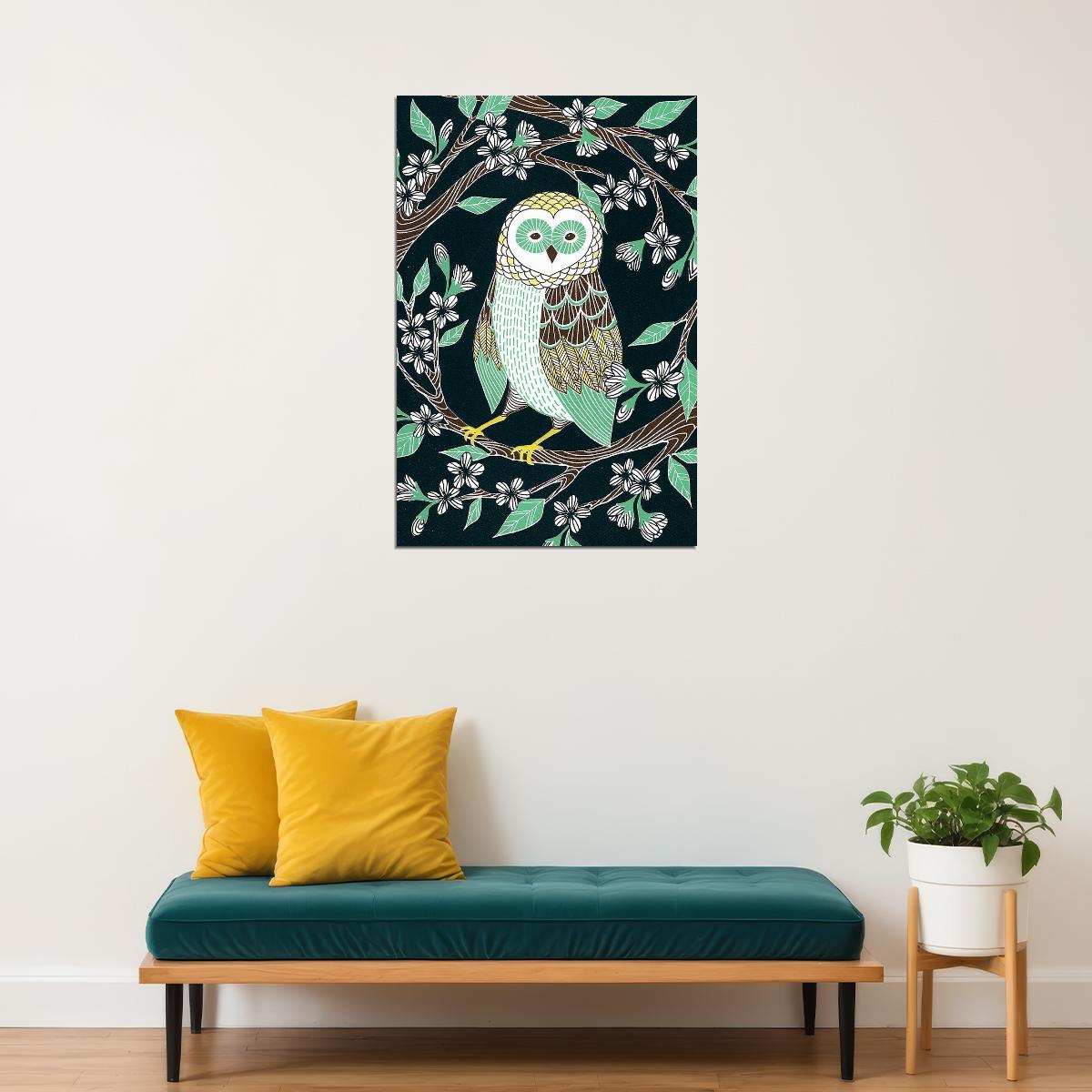 Canadian Geese Birds Owl Illustration Drawing Poster Wall Art Print Home Wall Decor - xonomax