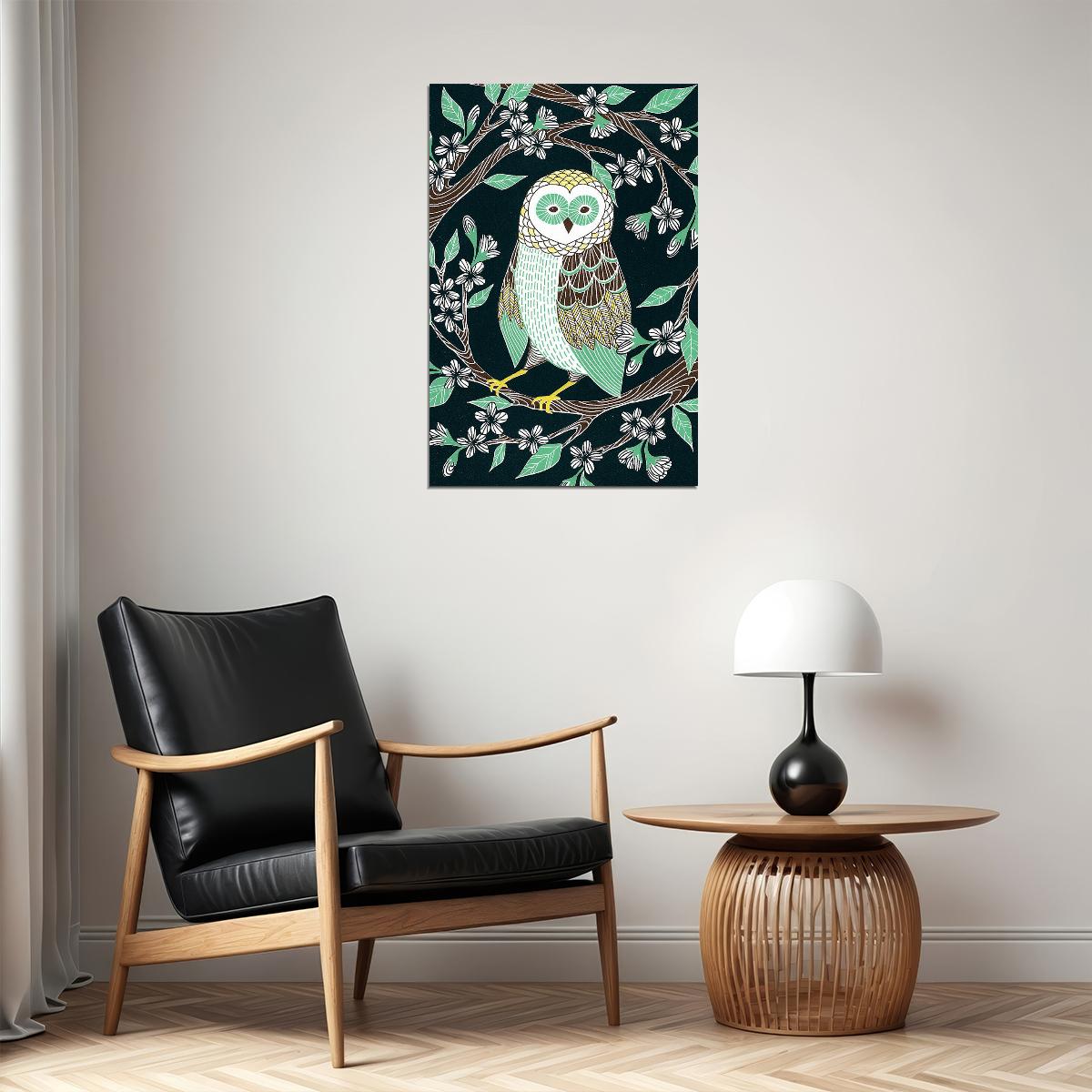 Canadian Geese Birds Owl Illustration Drawing Poster Wall Art Print Home Wall Decor - xonomax
