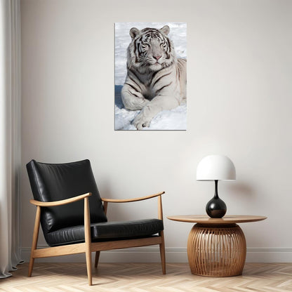 Tiger Sitting On The Snows Poster Wall Art Print Home Wall Decor - xonomax
