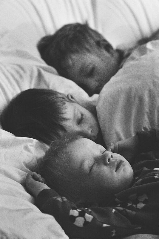 Little Children Sleeping Black And White Photo Poster Wall Art Print Home Wall Decor - xonomax