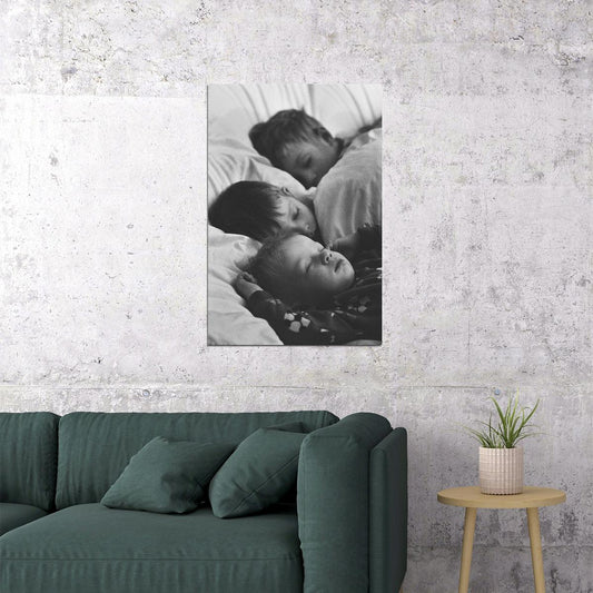Little Children Sleeping Black And White Photo Poster Wall Art Print Home Wall Decor - xonomax