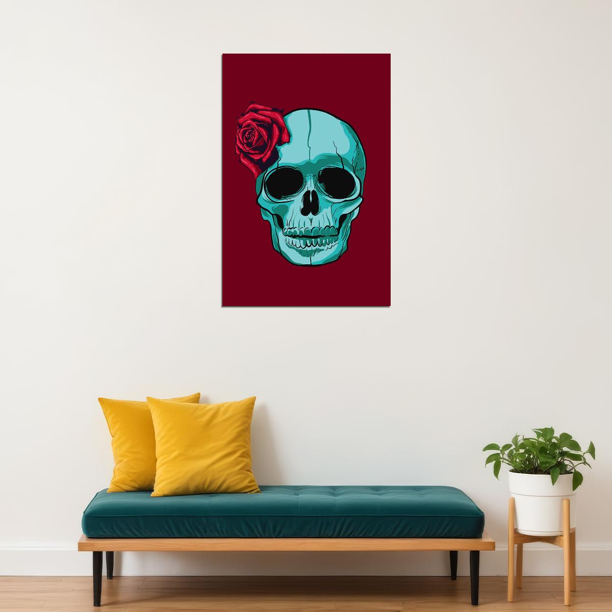Skull Psychedelic Death Illustration Mystical Poster Wall Art Print Home Wall Decor - xonomax