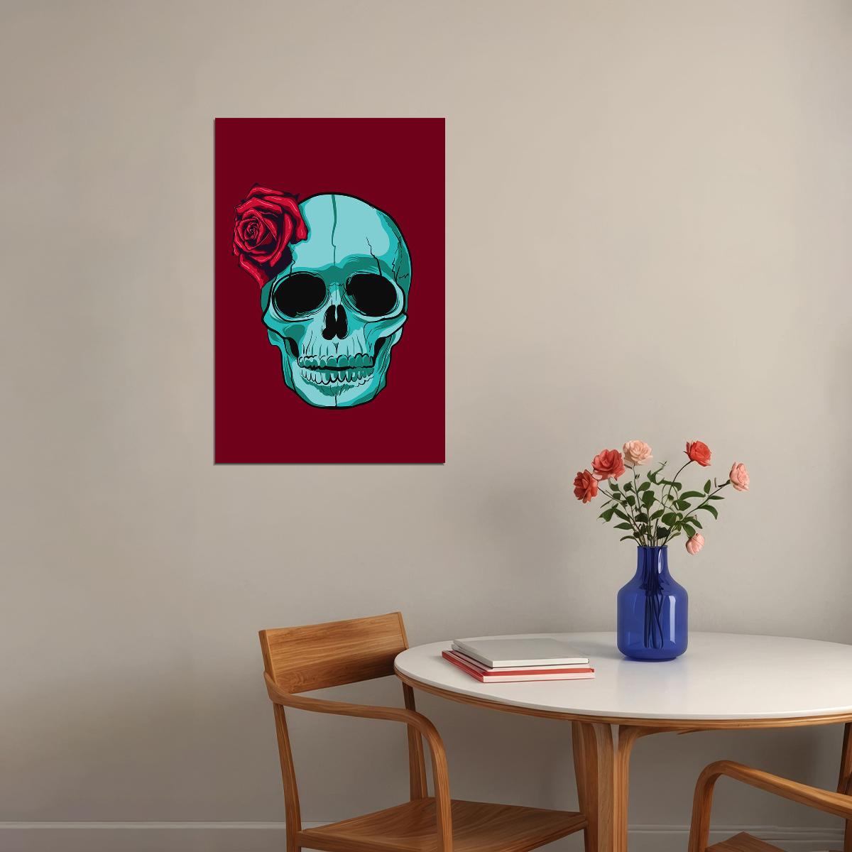 Skull Psychedelic Death Illustration Mystical Poster Wall Art Print Home Wall Decor - xonomax