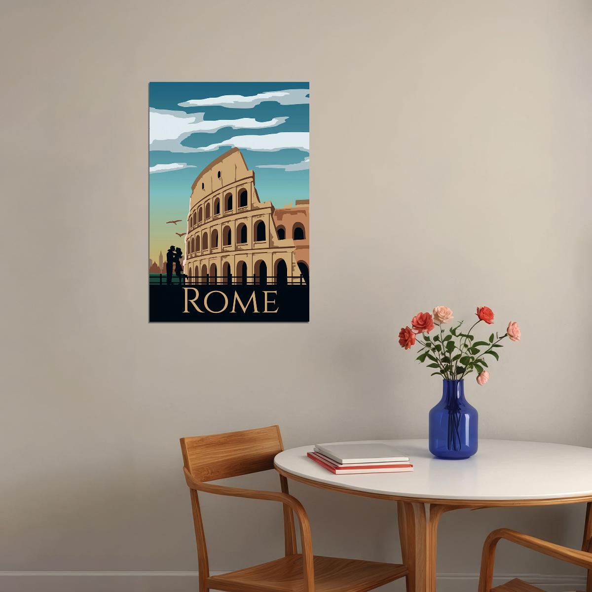 Rome City Landscape Travel Ad Poster Wall Art Print Home Wall Decor