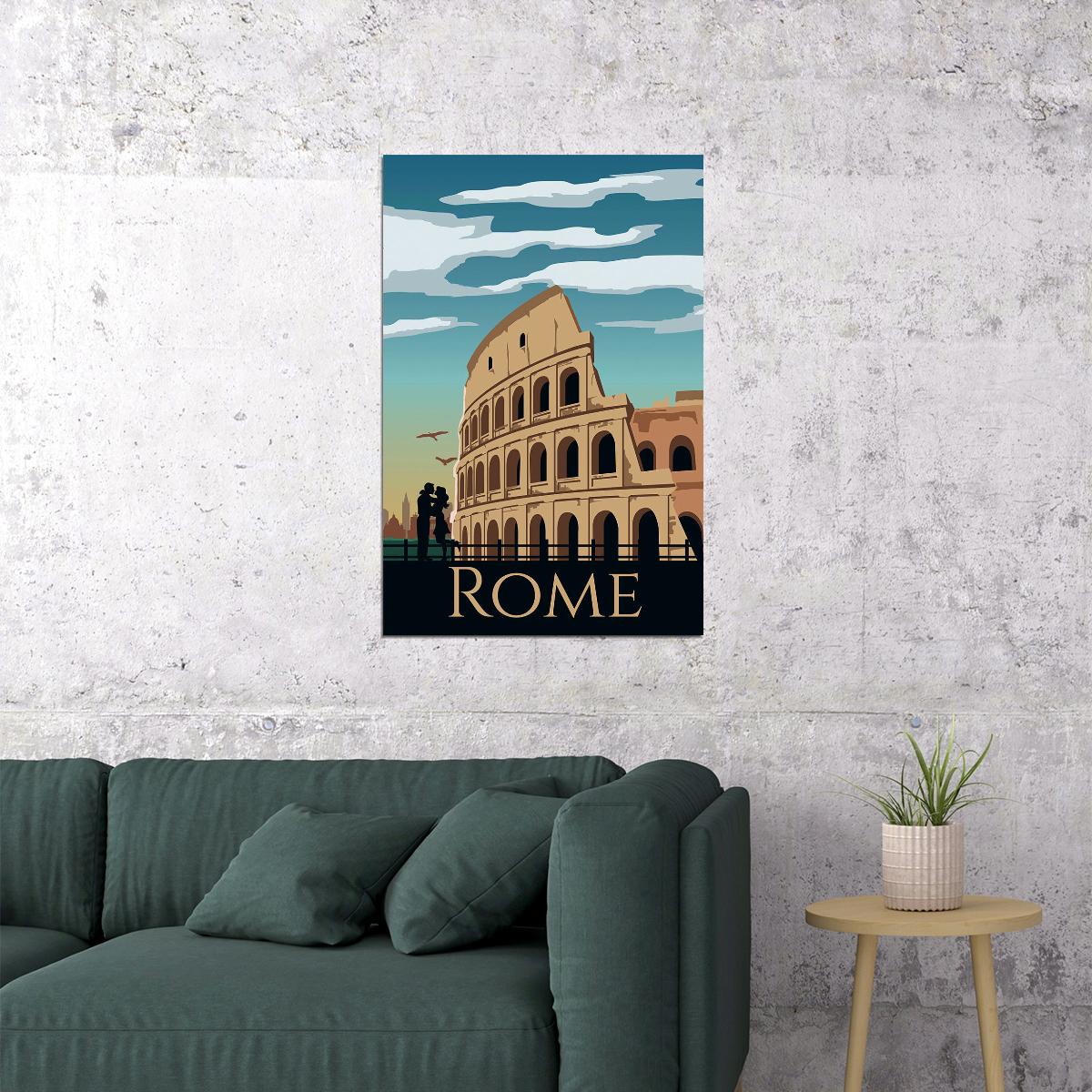 Rome City Landscape Travel Ad Poster Wall Art Print Home Wall Decor