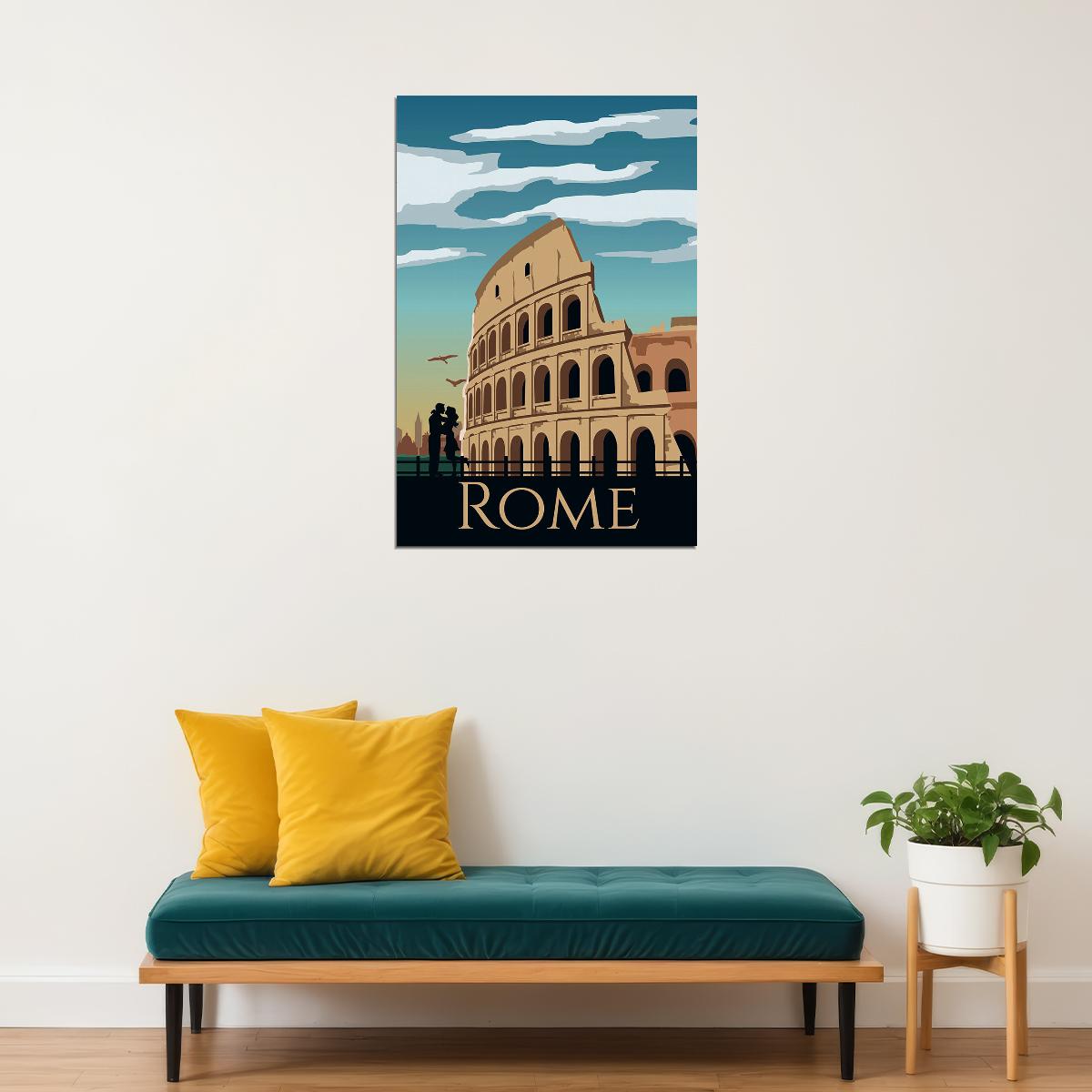 Rome City Landscape Travel Ad Poster Wall Art Print Home Wall Decor