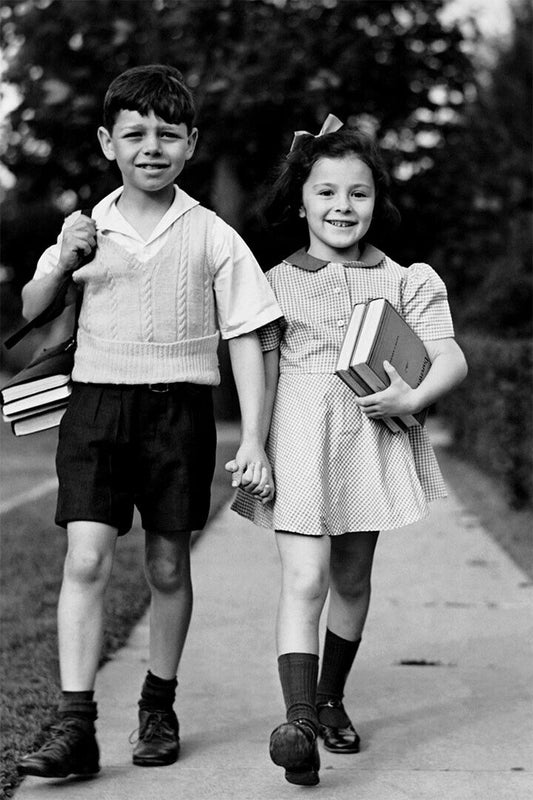 Children In School Black And White Vintage Poster Wall Art Print Home Wall Decor - xonomax