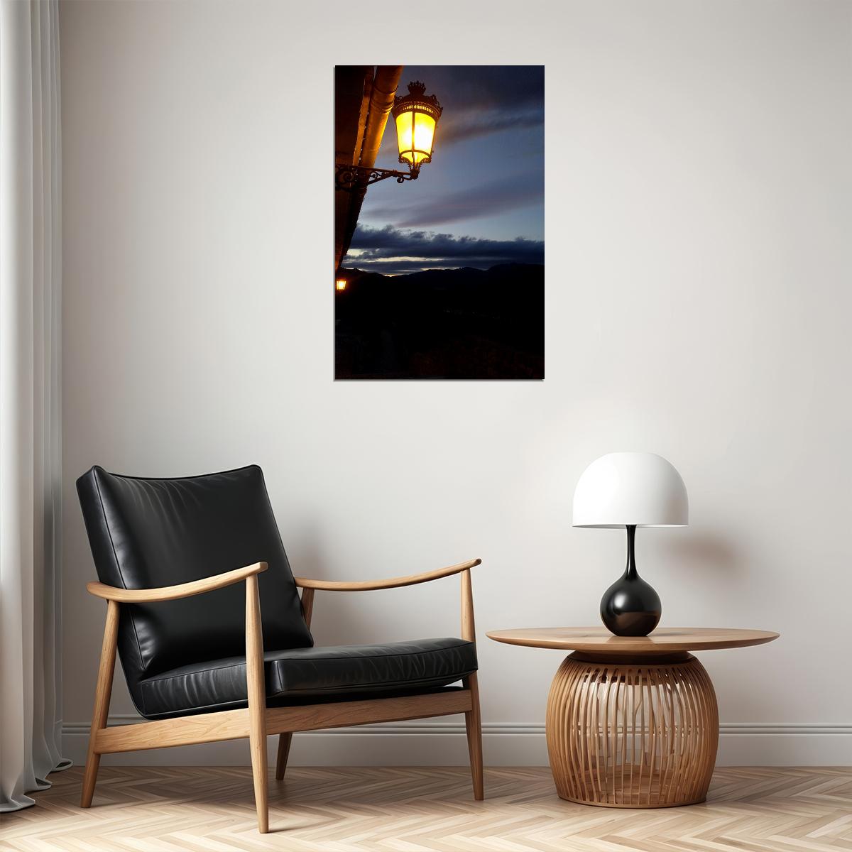 Street Light Dark Evening Sky Picture Poster Wall Art Print Home Wall Decor - xonomax