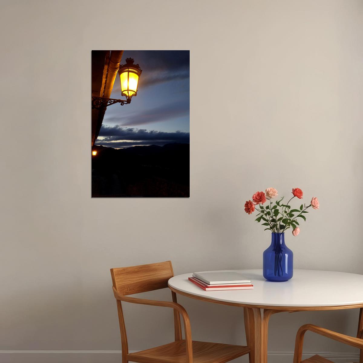 Street Light Dark Evening Sky Picture Poster Wall Art Print Home Wall Decor - xonomax